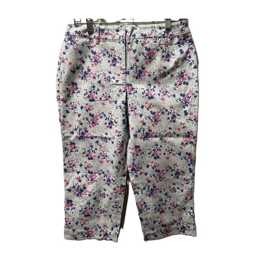 Talbots Women's Chatham Crop Pants with floral print Size Petite 8